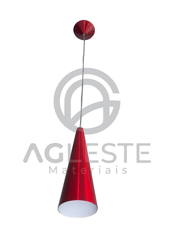 PENDENTE CONE SEM FURO VERMELHO METALICO/BRANCO - T.Y