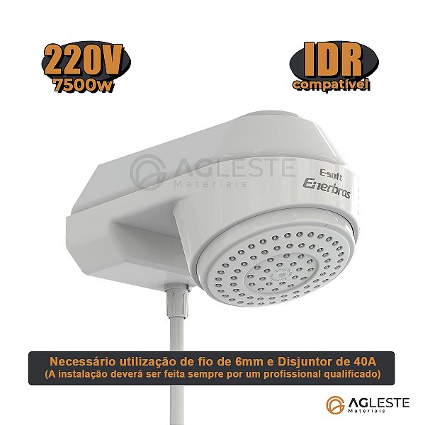 CHUVEIRO E-SOFT (220V~7500W) BRANCO - ENERBRAS