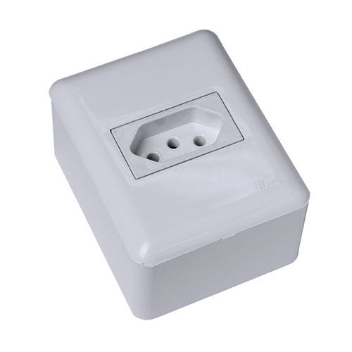 MT - CJ TOMADA 20A HORIZONTAL SOBREPOR MONT.- OVERLAP BRANCO