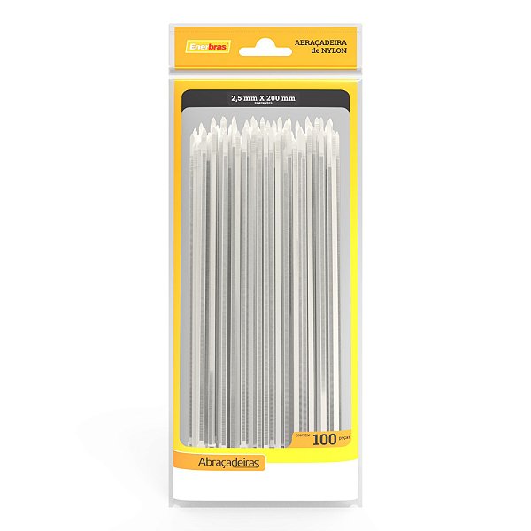ABRAÇADEIRA DE NYLON 2,5MM X 200MM BRANCO - ENERBRAS