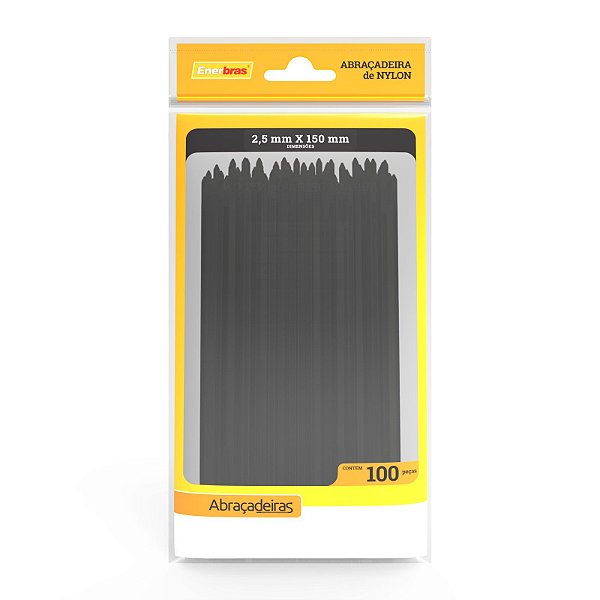 ABRAÇADEIRA DE NYLON 2,5MM X 150MM PRETO - ENERBRAS
