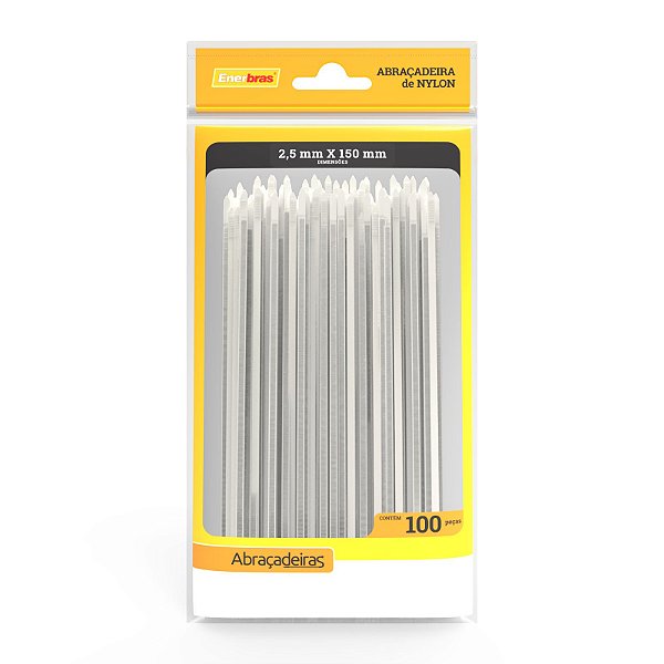 ABRAÇADEIRA DE NYLON 2,5MM X 150MM BRANCO - ENERBRAS