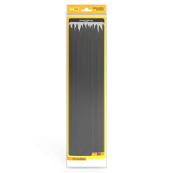 ABRAÇADEIRA DE NYLON 4,8MM X 400MM PRETO 50 PEÇAS - ENERBRAS