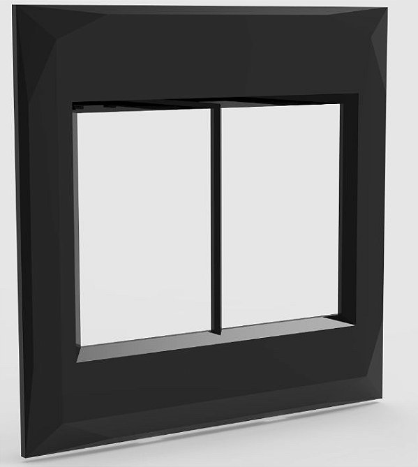 PLACA P/ 6 MODULOS COM SUPORTE 4X4 - ENERBRAS DOHA PRETO