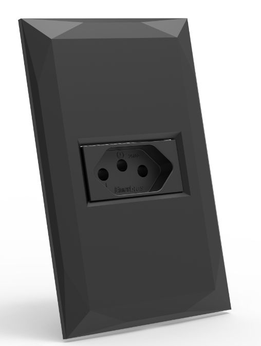 MT- CJ TOMADA 20A HORIZONTAL MONTADO 4X2 - DOHA PRETO