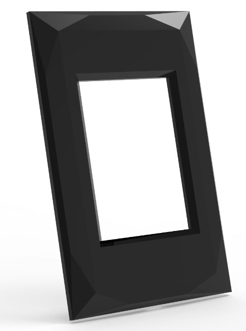 PLACA P/ 3 MODULOS COM SUPORTE 4X2 - ENERBRAS DOHA PRETO