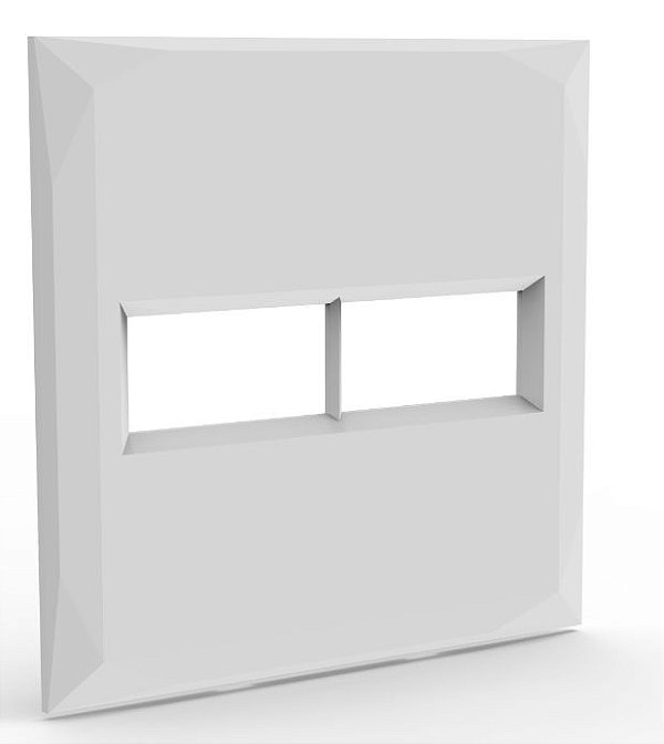 PLACA P/ 2 MODULOS COM SUPORTE 4X4 - DOHA BRANCO