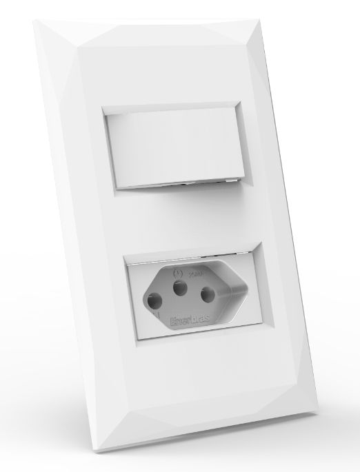 MT -CJ INTERRUPTOR SIMPLES + TOMADA 10A MON.4X2  DOHA BRANCO