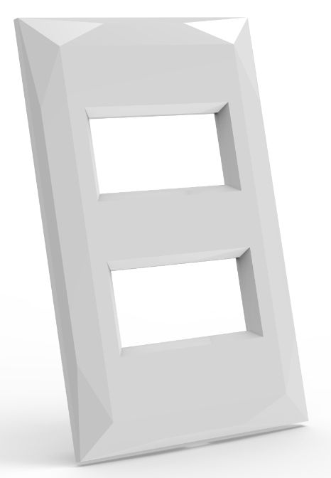 PLACA P/ 2 MODULOS SEPARADOS COM SUPORTE 4X2 - DOHA BRANCO