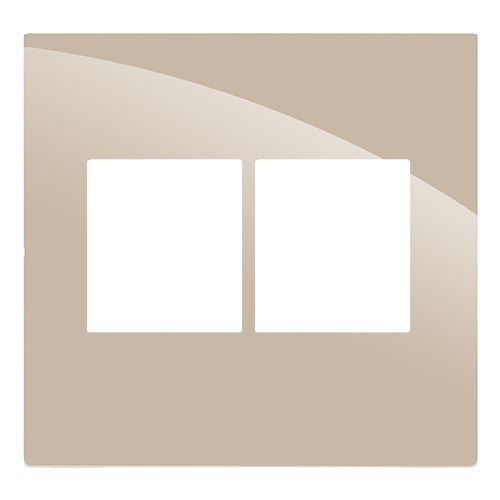 PLACA  P/ 4 MODULOS JUNTOS COM SUPORTE 4X4 -  RECTA AREIA GLOSS