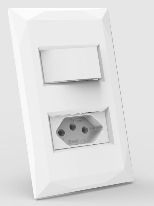 CJ INTERRUPTOR SIMPLES + TOMADA 10A  4X2 - DOHA BRANCO