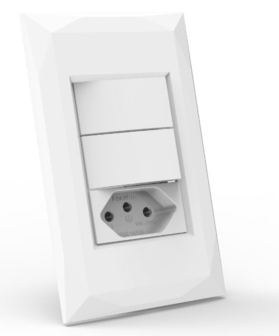 CJ INTERRUPTOR DUPLO PARALELO + TOMADA 20A 4X2 - DOHA BRANCO