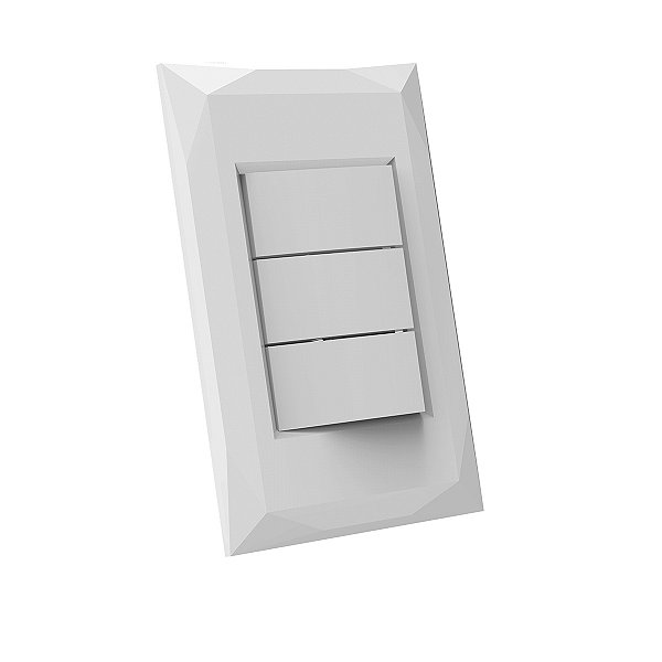 CJ INTERRUPTOR TRIPLO SIMPLES 4X2 - DOHA BRANCO