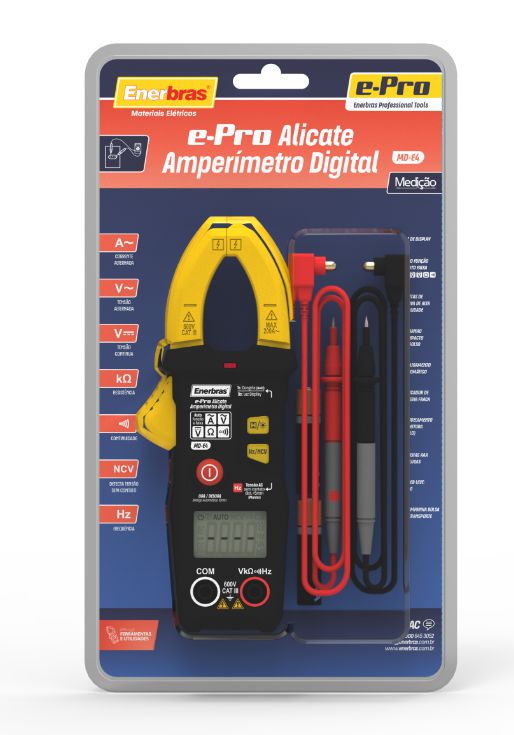 ALICATE AMPERÍMETRO DIGITAL INTELIGENTE (E-PRO) -ENERBRAS