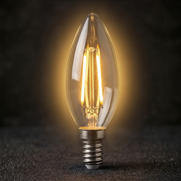 LAMPADA VELA LED FILAMENTO CRISTAL E27 4W 2700K BIVOLT - LUMINATTI - LM1092
