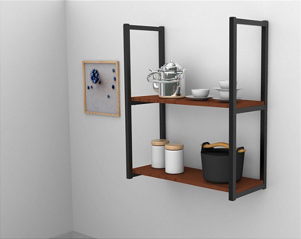 PRATELEIRA INDUSTRIAL AVELÃ 02 PRATELEIRA 60X20 - BRASFORMA