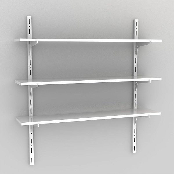 KIT PRATELEIRA MULTIUSO 90X25 COMPLETO BRANCO - BRASFORMA