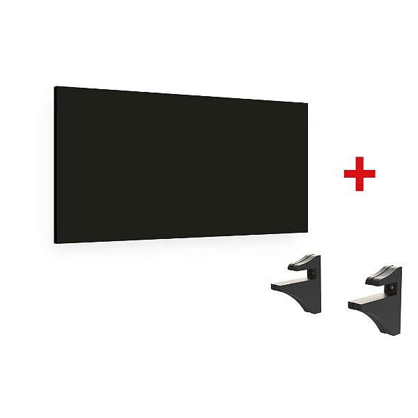 KIT PRATELEIRA STUDIO C/ SUPORT PRETO 90X25 - BRASFORMA