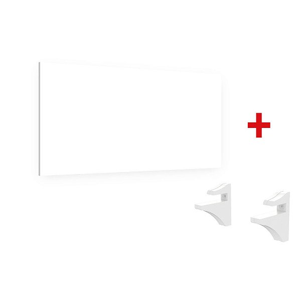 KIT PRATELEIRA STUDIO C/ SUPORT BRANCO 90X25 - BRASFORMA