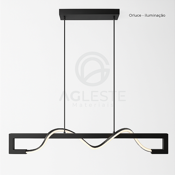 PENDENTE CROTTA 30W  LED PRETO FOSCO 3000K - ORLUCE