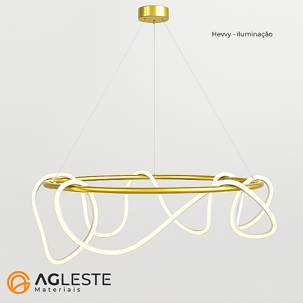 PENDENTE SCRIBBLE CONO 80W LED DOURADO 3000K - ORLUCE
