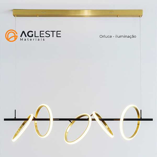 PENDENTE ANELLI 49W LED DOURADO 3000K - ORLUCE