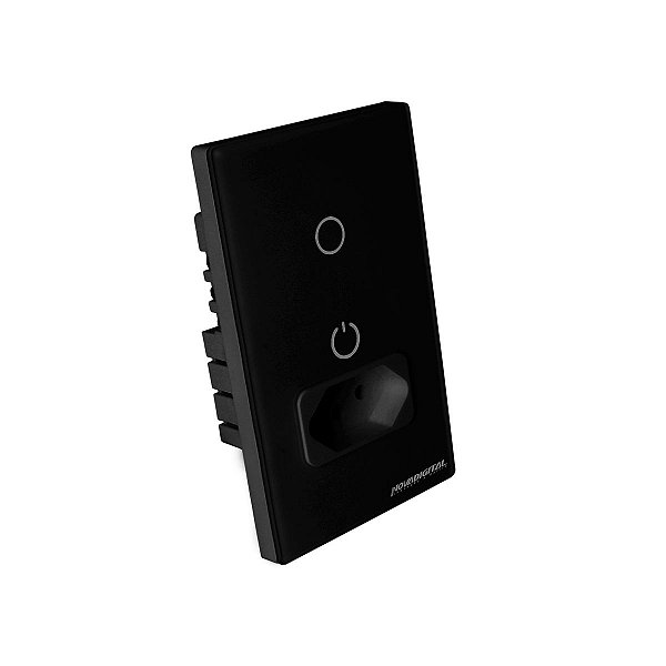 CJ 1 INTERRUPTOR TOUCH AUTOMAÇÃO PRETO + TOMADA 10A - NOVA DIGITAL