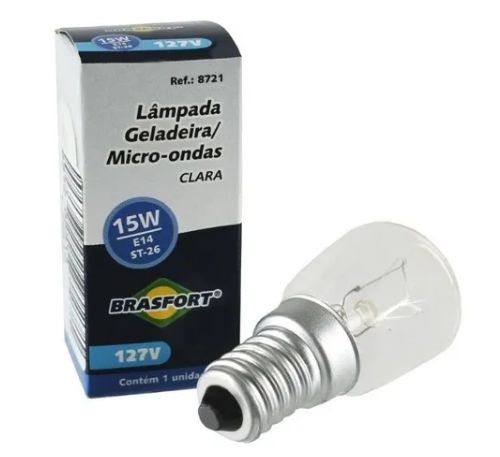 LAMPADA DE GELADEIRA/MICROONDAS E14 15W 127V CLARA  BRASFORT