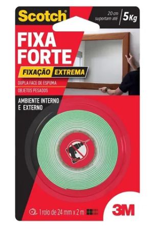 FITA DUPLA-FACE 3M EXTREME 24MM X 2M - SCOOTCH
