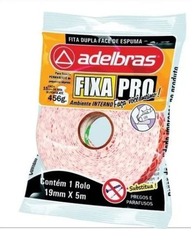 FITA DUPLA-FACE FIXA PRO ESPUMA 19MM X 5MM -ADELBRAS