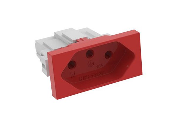 MODULO TOMADA 20A - ENERBRAS DOHA VERMELHO