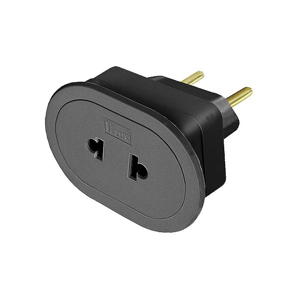 ADAPTADOR UNIVERSAL 2P 10A PRETO - BLUX
