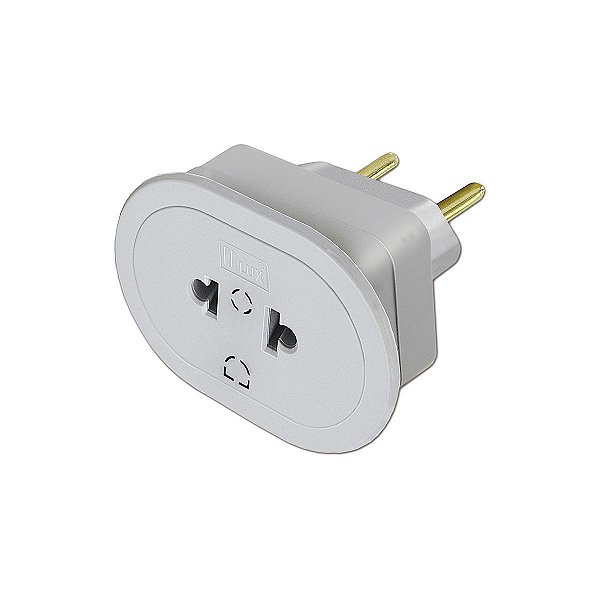 ADAPTADOR UNIVERSAL 2P 10A - BLUX CINZA