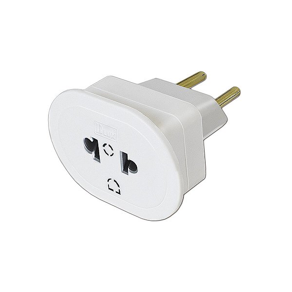 ADAPTADOR UNIVERSAL 2P 10A BRANCO - BLUX