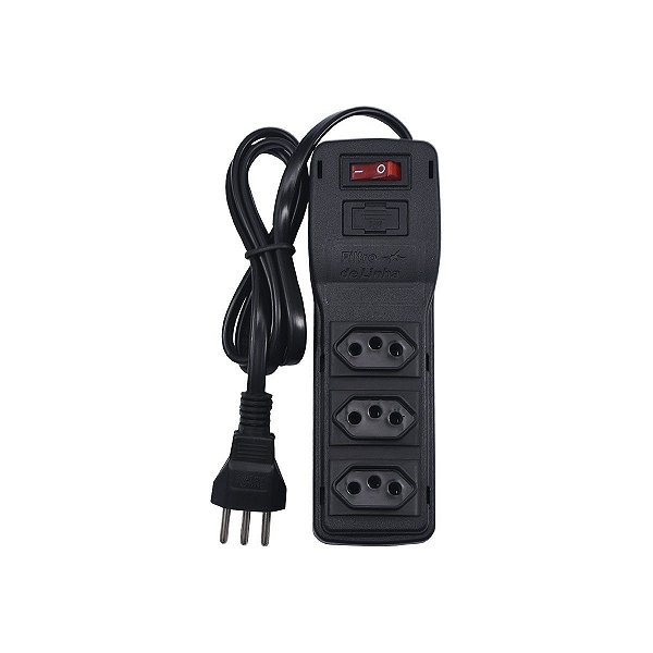 FILTRO DE LINHA 3 TOMADAS PRETO 1,10M - BLUX