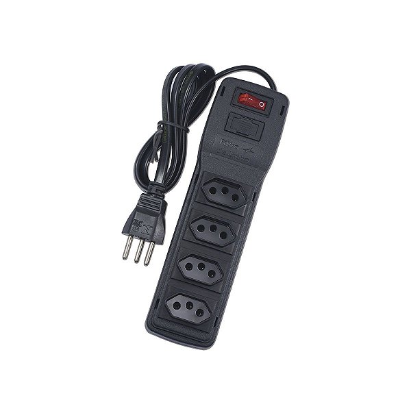 FILTRO DE LINHA 4 TOMADAS PRETO 1,10M - BLUX