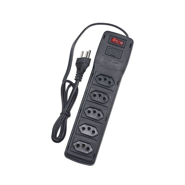 FILTRO DE LINHA 5 TOMADAS PRETO 1,10M - BLUX