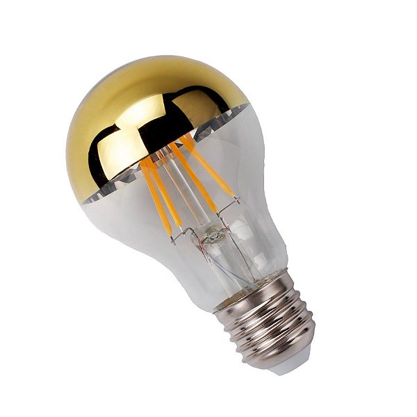 BULBO 4W FILAMENTO CROMADA AMBAR E DOURADO E27 - LUMINATTI