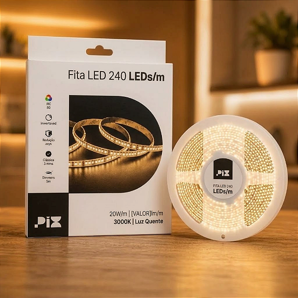 FITA LED 20W PIX 240LEDs/m - IRC>80 3000K 5 METROS - PIX