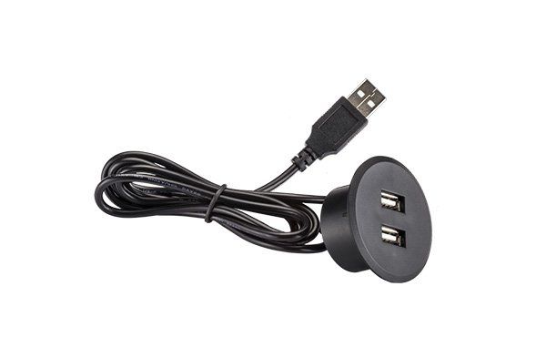 TOMADA USB POP REDONDA PRETO TENSÃO 5V - PIX