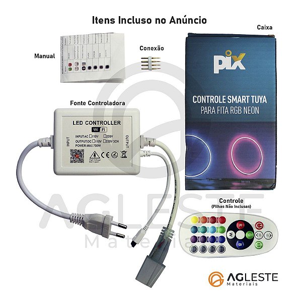 CONTROLE SMART TUYA (FITA RGB NEON) - PIX ILUMINAÇÃO