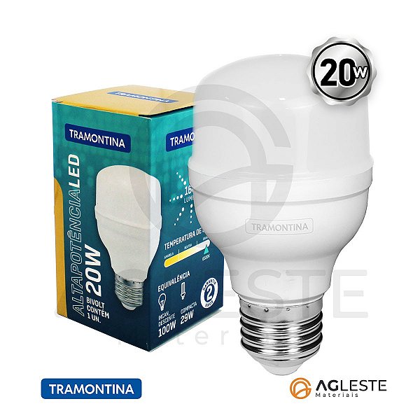 LAMPADA DE LED ALTA POTENCIA 20W 6500K BRANCO FRIO - TRAMONTINA