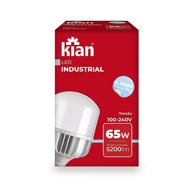 LAMPADA LED INDUSTRIAL 65W 6500K BRANCO FRIO E27 - KIAN