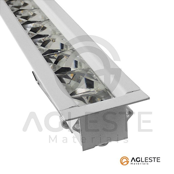 PERFIL DE CRISTAL ALIANÇA LINEAR MODULAR 200CM 3000K 30W EMBUTIDO BRANCO - DNA