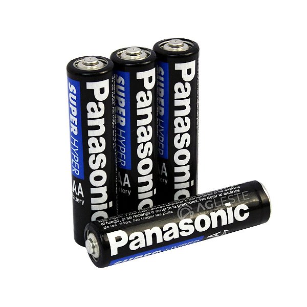 KIT 4 PILHAS AAA PALITO FINA - PANASONIC