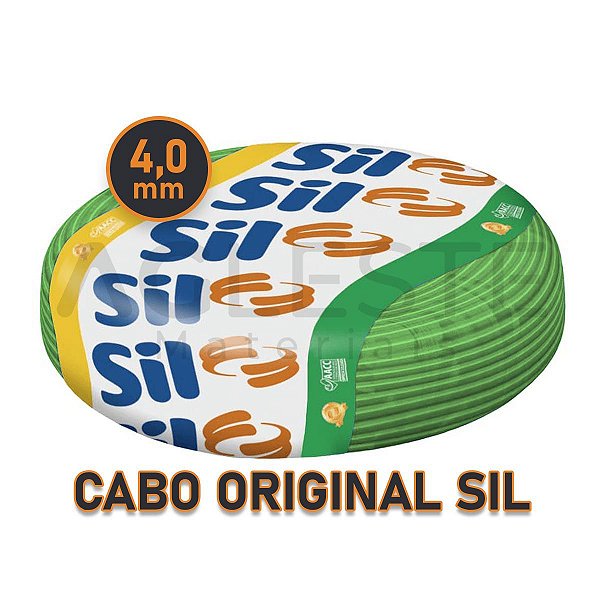 FIO ELETRICO FLEXIVEL 4MM ROLO COM 50 METROS VERDE - SIL