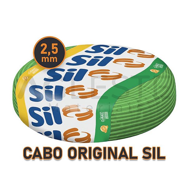 FIO ELETRICO FLEXIVEL 2,5MM ROLO COM 50 METROS VERDE - SIL