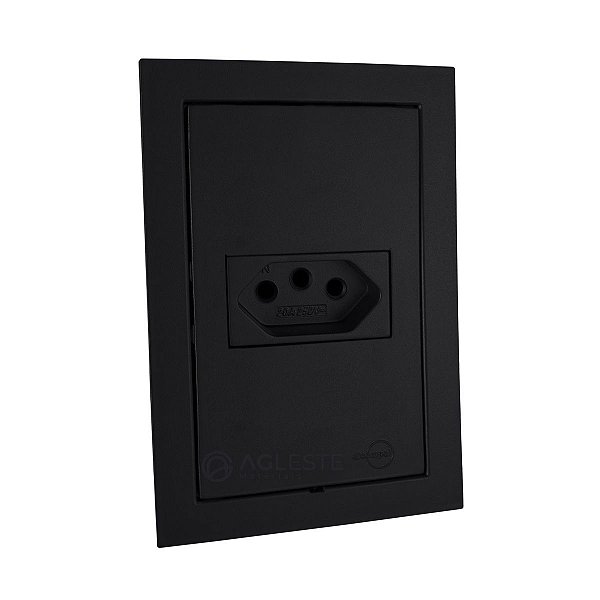 CJ TOMADA 20A HORIZONTAL 4X2 -  DICOMPEL EKRON PRETO
