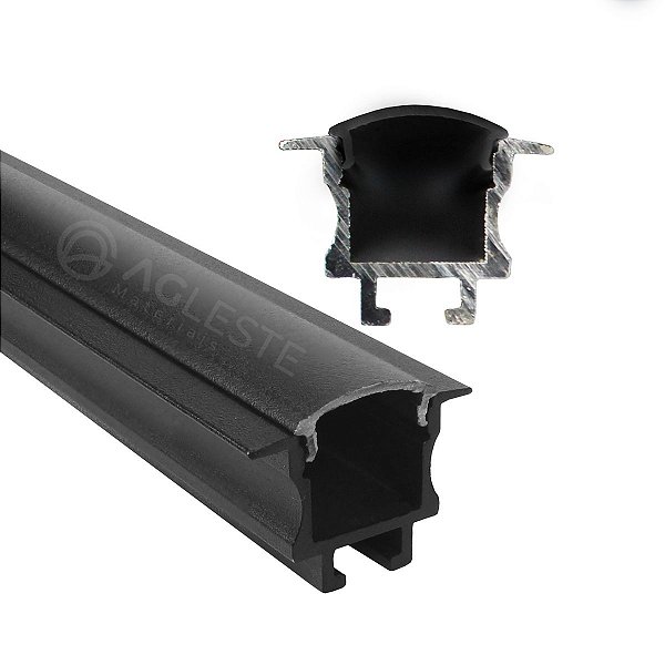 KIT PERFIL COM FIXAÇÃO E ACABAMENTO EMBUTIR FINO 12MM 1M