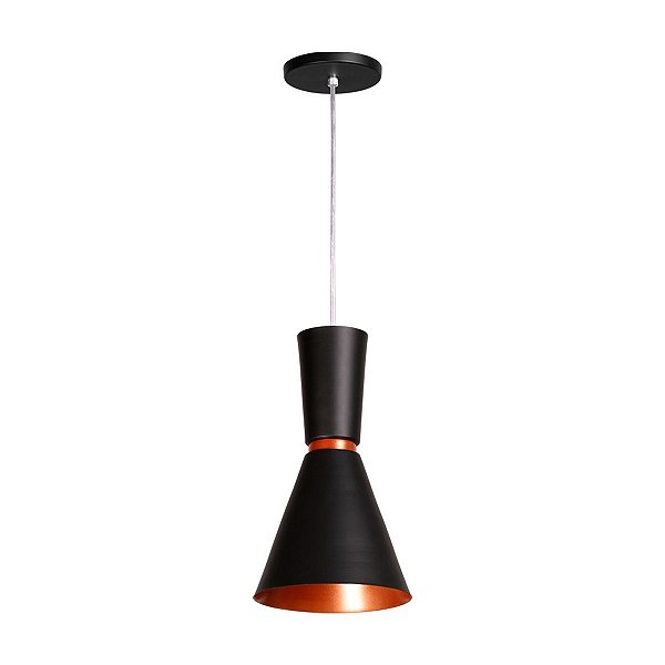 LUMINARIA MALIBU 3 - PRETO/COBRE - DICOMPEL BRILLARE